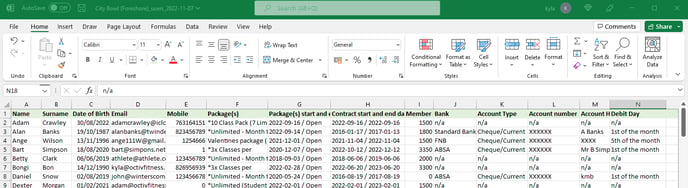 Manage Members CSV export