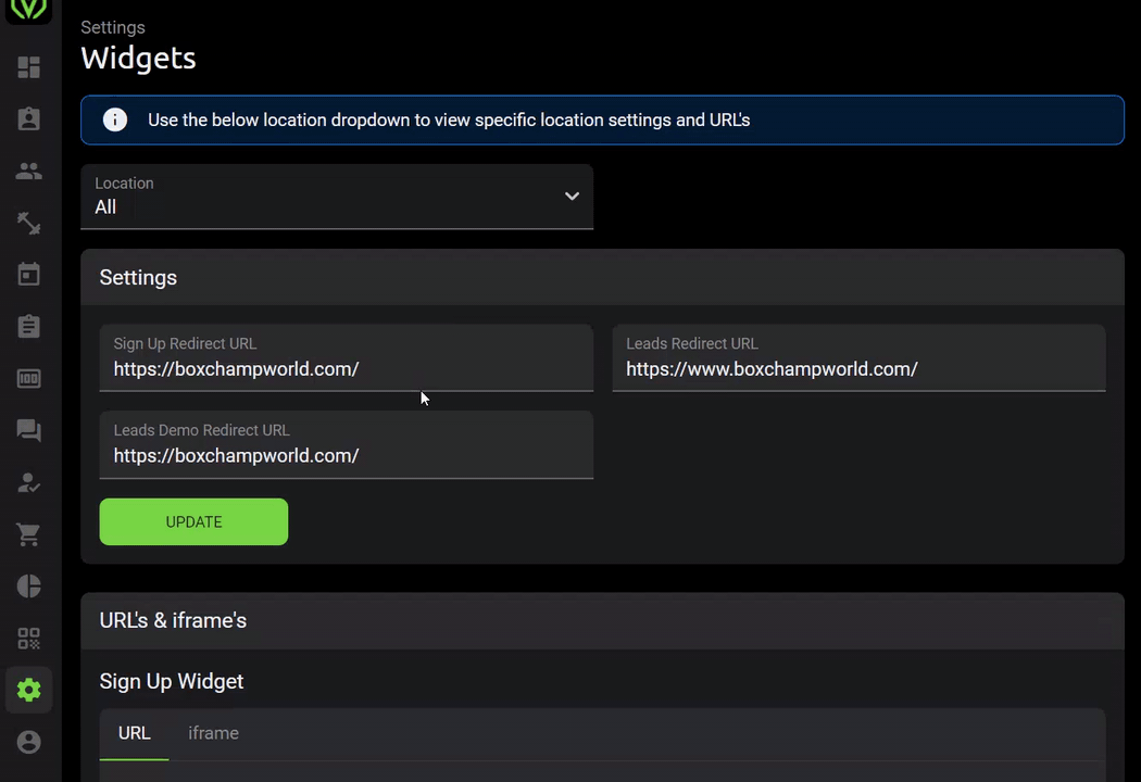 Sign up widget explained